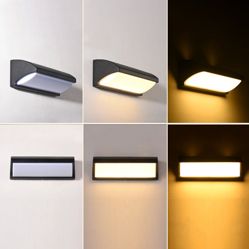 Rechteck wasserdichte Einfachheit Wandleuchte Acrylminimalistische LED -Wandleuchten in Schwarz