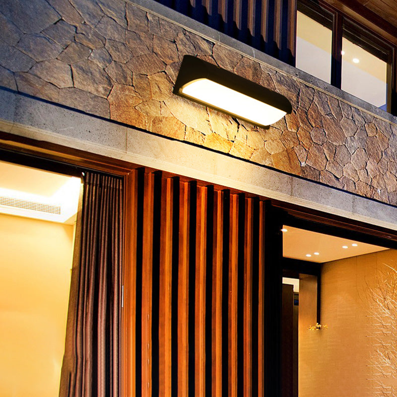 Rechteck wasserdichte Einfachheit Wandleuchte Acrylminimalistische LED -Wandleuchten in Schwarz