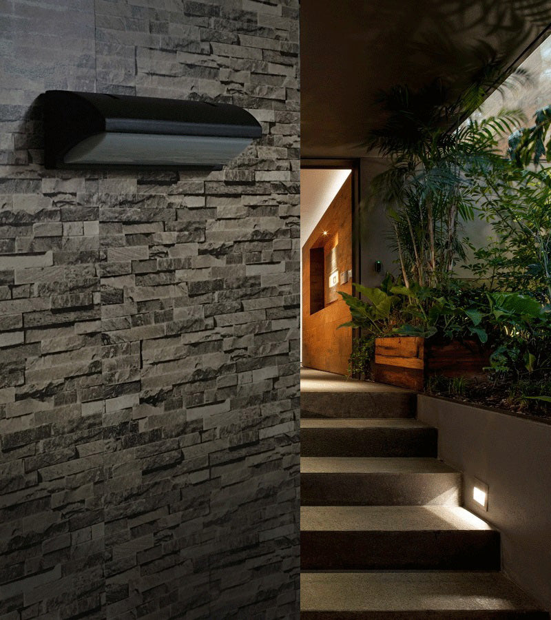 Rechteck wasserdichte Einfachheit Wandleuchte Acrylminimalistische LED -Wandleuchten in Schwarz