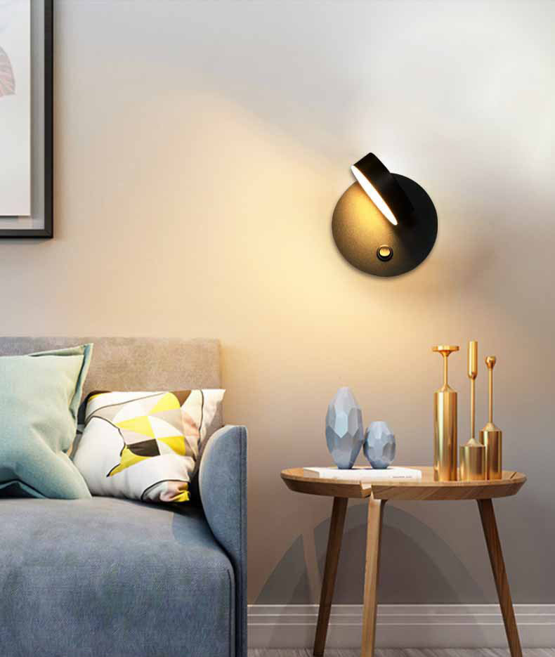 Lampada montata a parete circolare Postmoderna semplicità lampada a monte acrilica per soggiorno