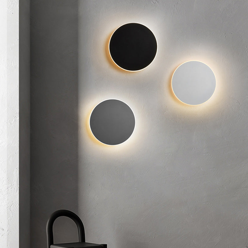 Lámpara montado en la pared redonda simplicidad posmoderna lámpara de montaje de pared acrílica para sala de estar