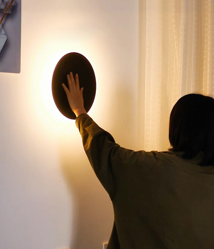 Lámpara montado en la pared redonda simplicidad posmoderna lámpara de montaje de pared acrílica para sala de estar