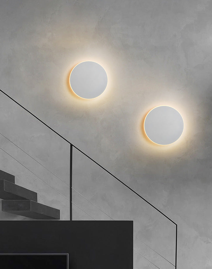 Lámpara montado en la pared redonda simplicidad posmoderna lámpara de montaje de pared acrílica para sala de estar