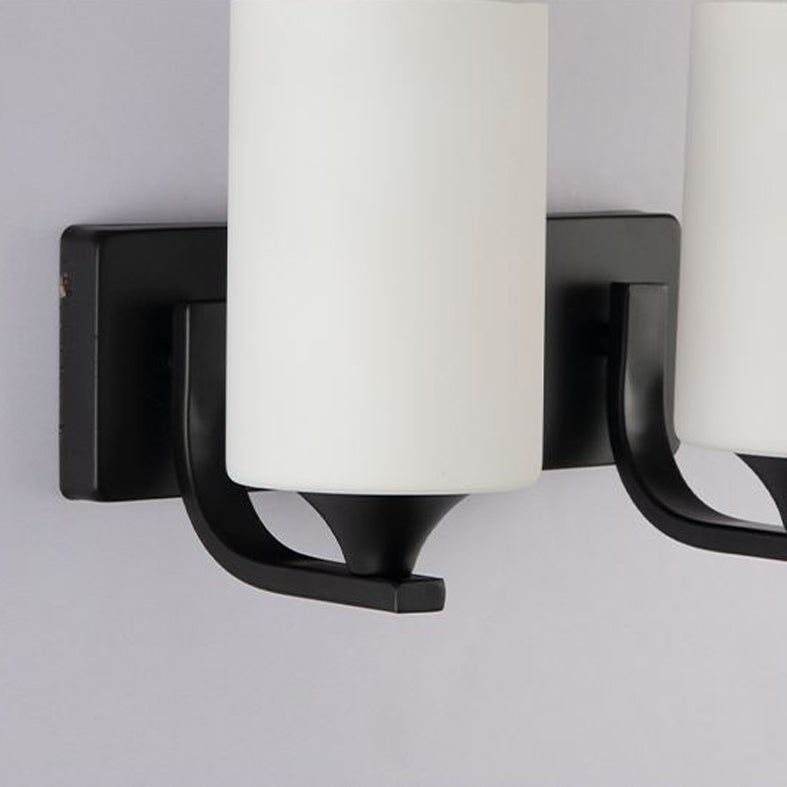 Modern Wall Mounted Light Fixture 1/2 Light Black Sconce Light with Glass Shape