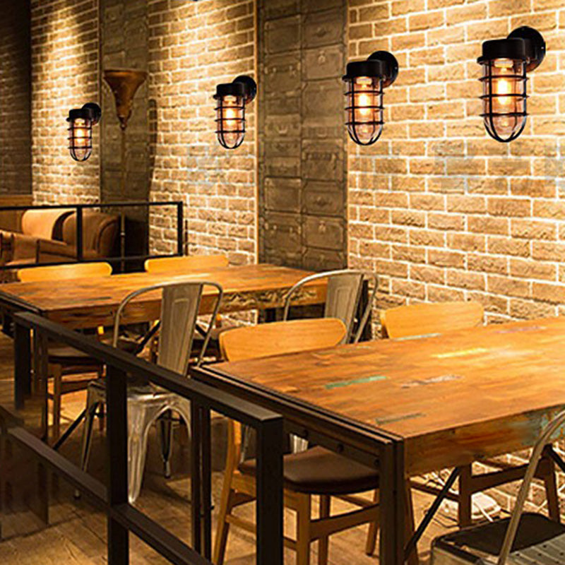Éclairage de murs en cage en cage industriel Light Light Mur Murd Sconce éclairage pour le restaurant