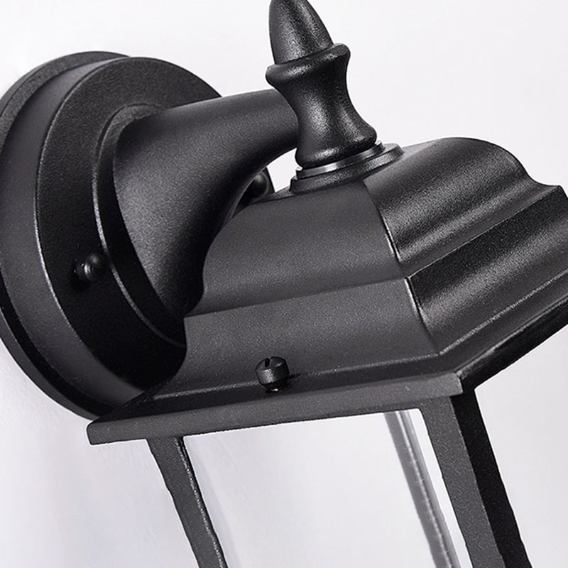 Glasschattierte Wandleuchte Lampe Industriestil Außenleuchte in Schwarz