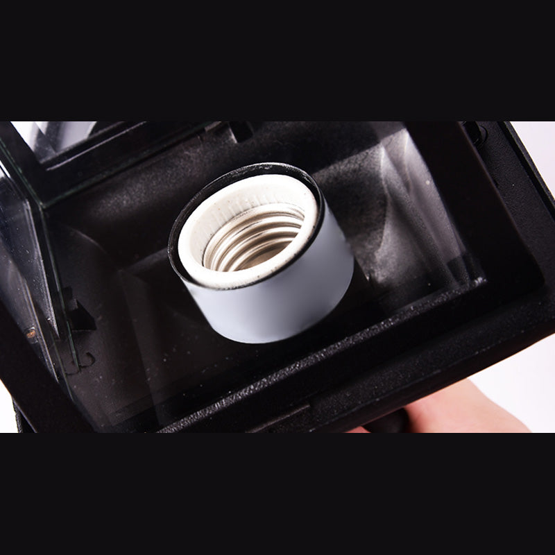 Schwarze quadratische Wandbeleuchtung minimalistische Glas Außenwandleuchten Beleuchtung