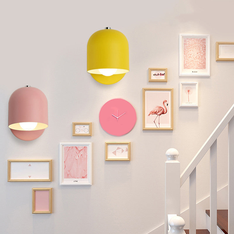 Dome Wall Mounted Lamp Modern Simplicity Macaron Metal Wall Mount Lamp for Living Room