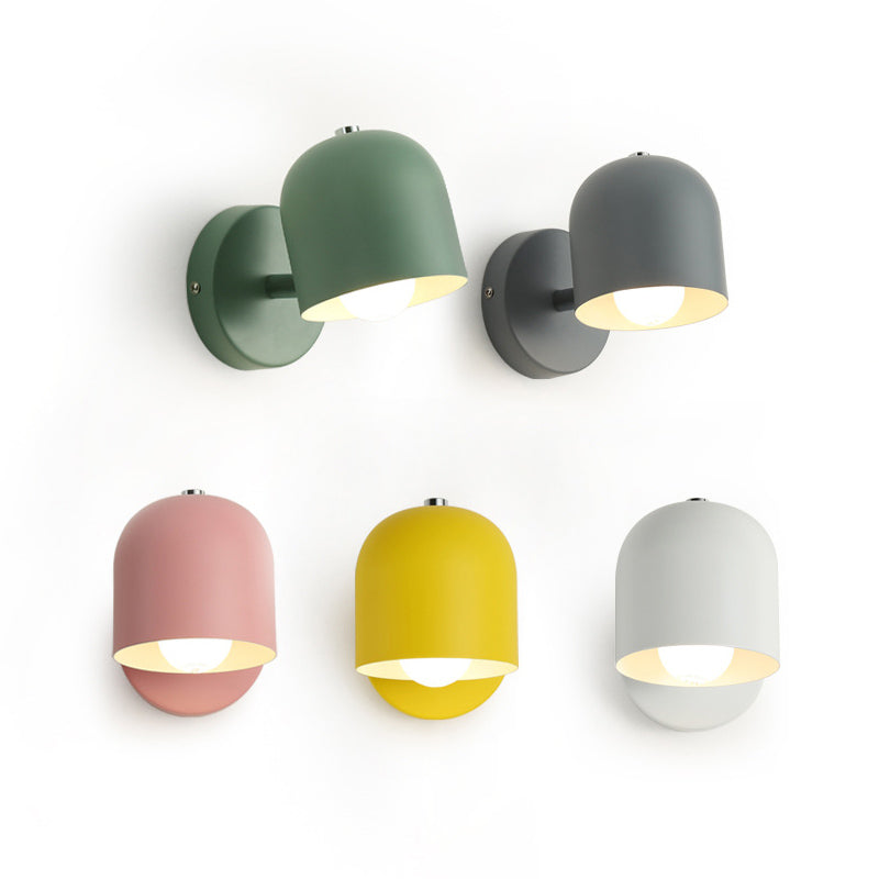 Dome Wall Mounted Lamp Modern Simplicity Macaron Metal Wall Mount Lamp for Living Room