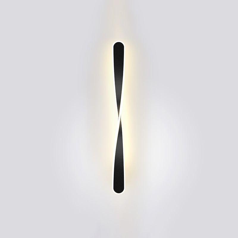 LED Line Shaped Wall Mount Light Fixture Postmodern Style Metal Wall Sconce