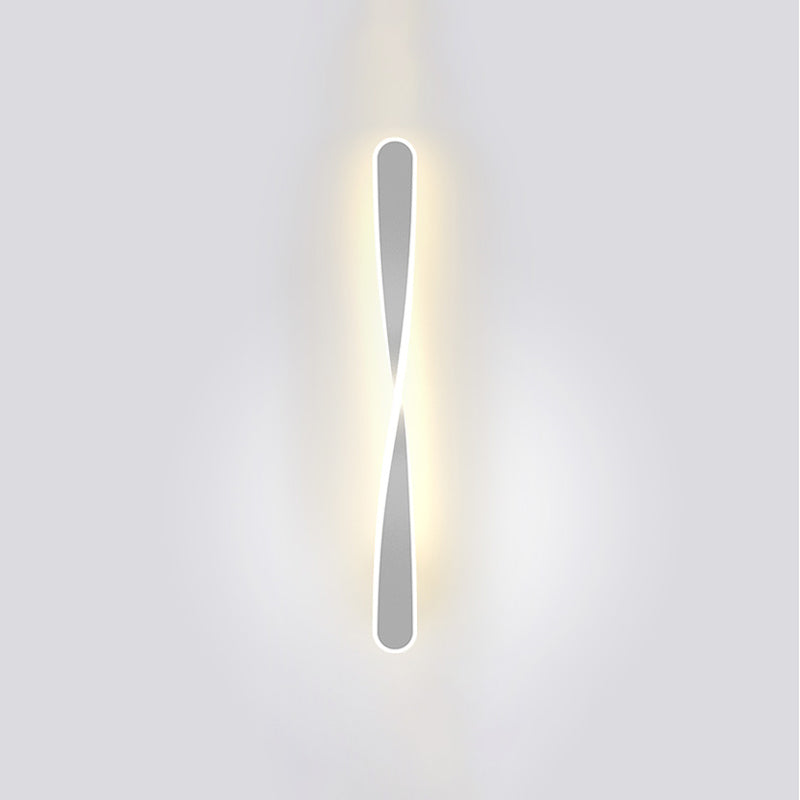 LED Line Shaped Wall Mount Light Fixture Postmodern Style Metal Wall Sconce