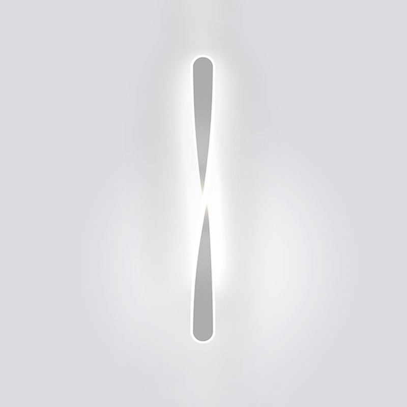 LED Line Shaped Wall Mount Light Fixture Postmodern Style Metal Wall Sconce