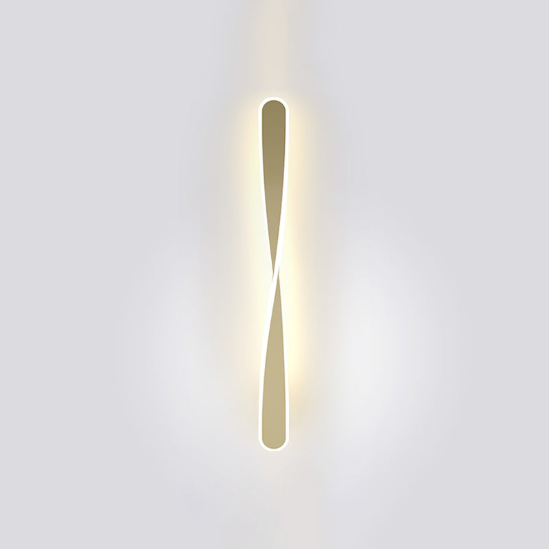 LED Line Shaped Wall Mount Light Fixture Postmodern Style Metal Wall Sconce