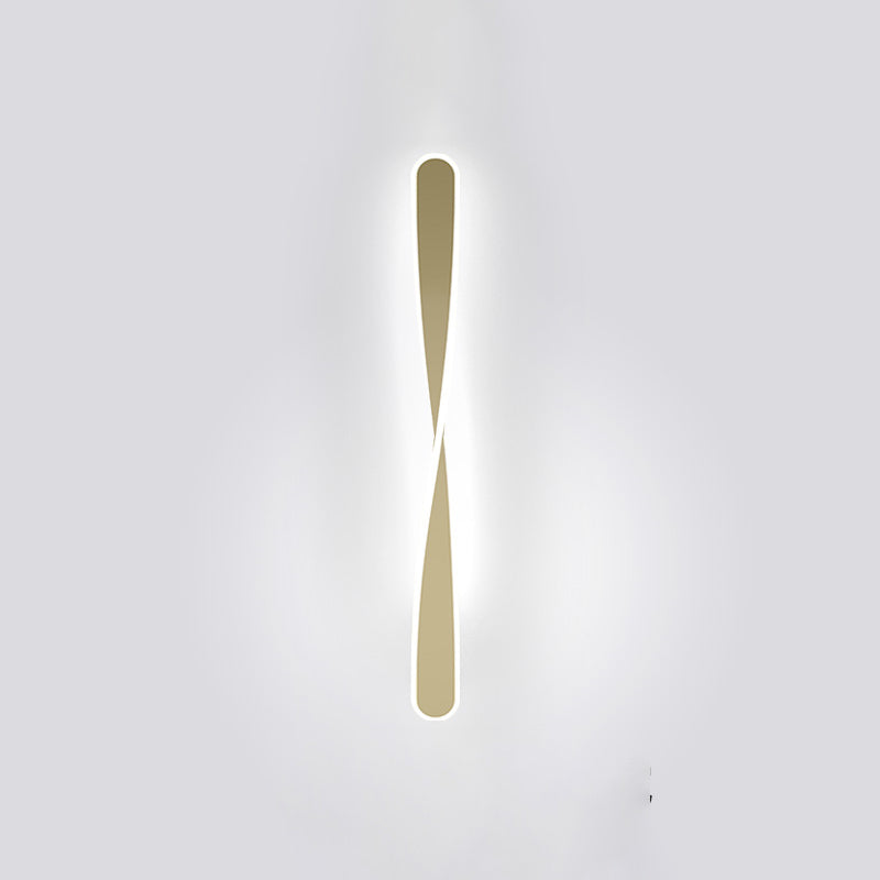 LED Line Shaped Wall Mount Light Fixture Postmodern Style Metal Wall Sconce