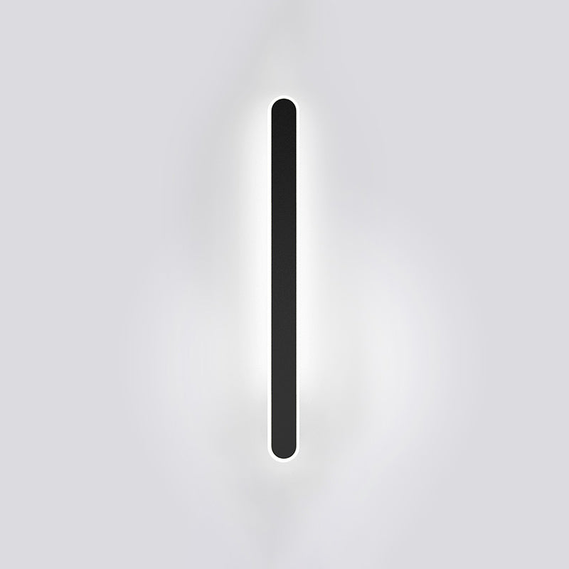 LED Line Shaped Wall Mount Light Fixture Postmodern Style Metal Wall Sconce