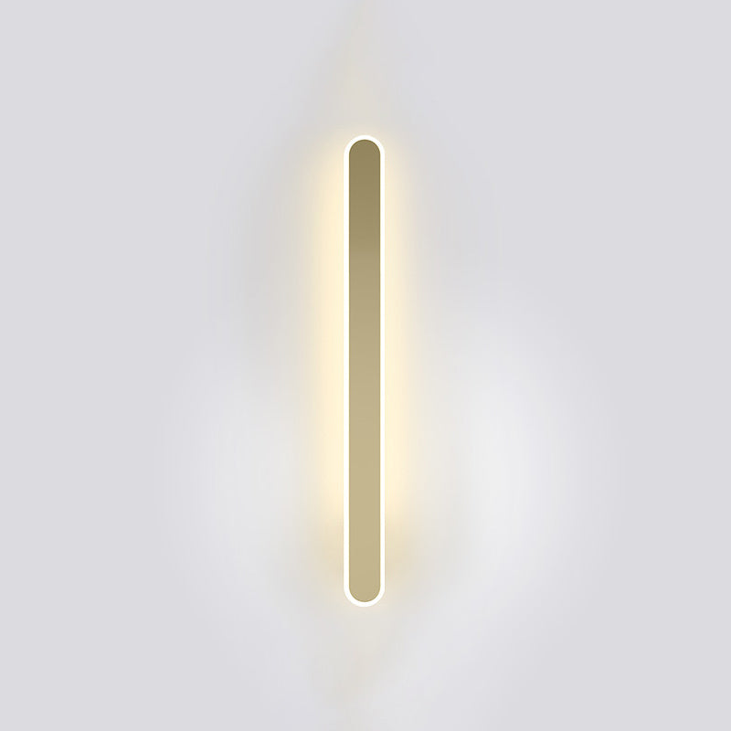 LED Line Shaped Wall Mount Light Fixture Postmodern Style Metal Wall Sconce