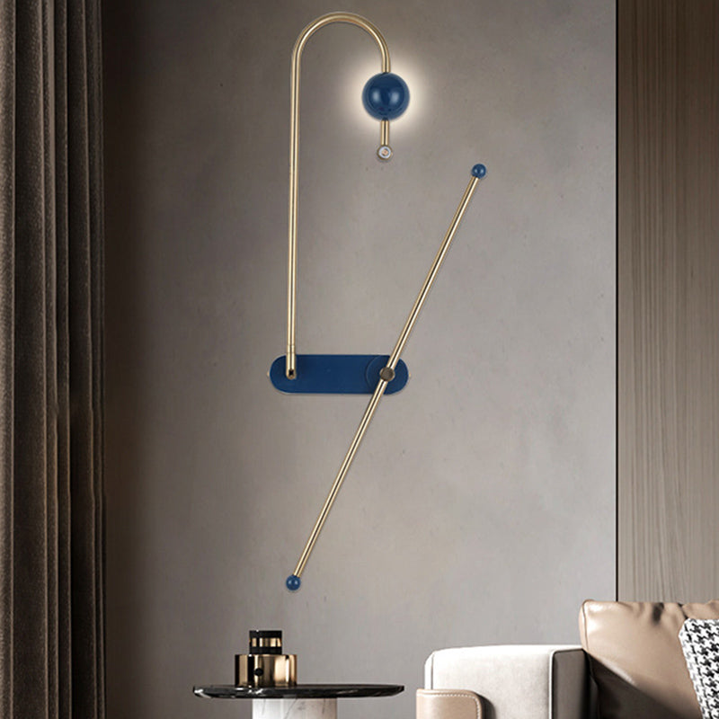 Paperclip Wall Mounted Lamp Postmodern Simplicity Metal Wall Sconce for Living Room