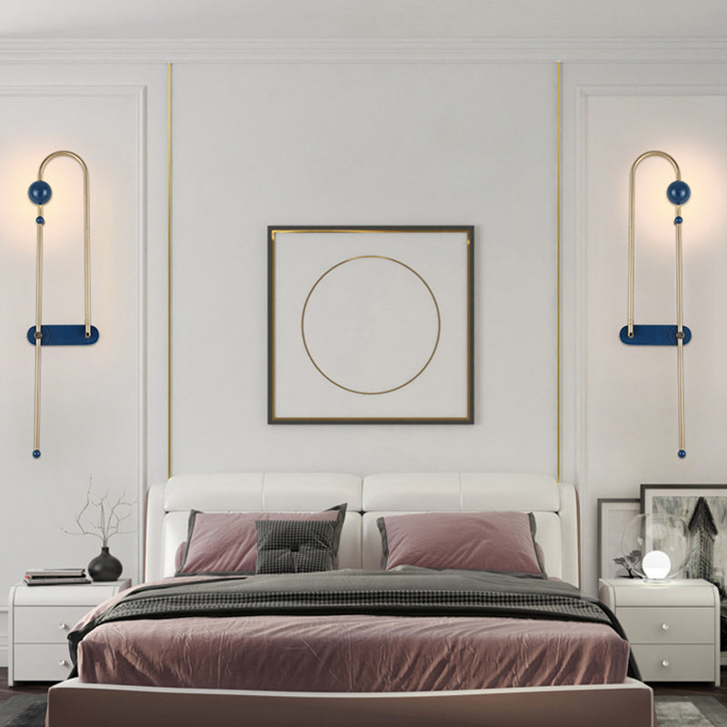 Paperclip Wall Mounted Lamp Postmodern Simplicity Metal Wall Sconce for Living Room