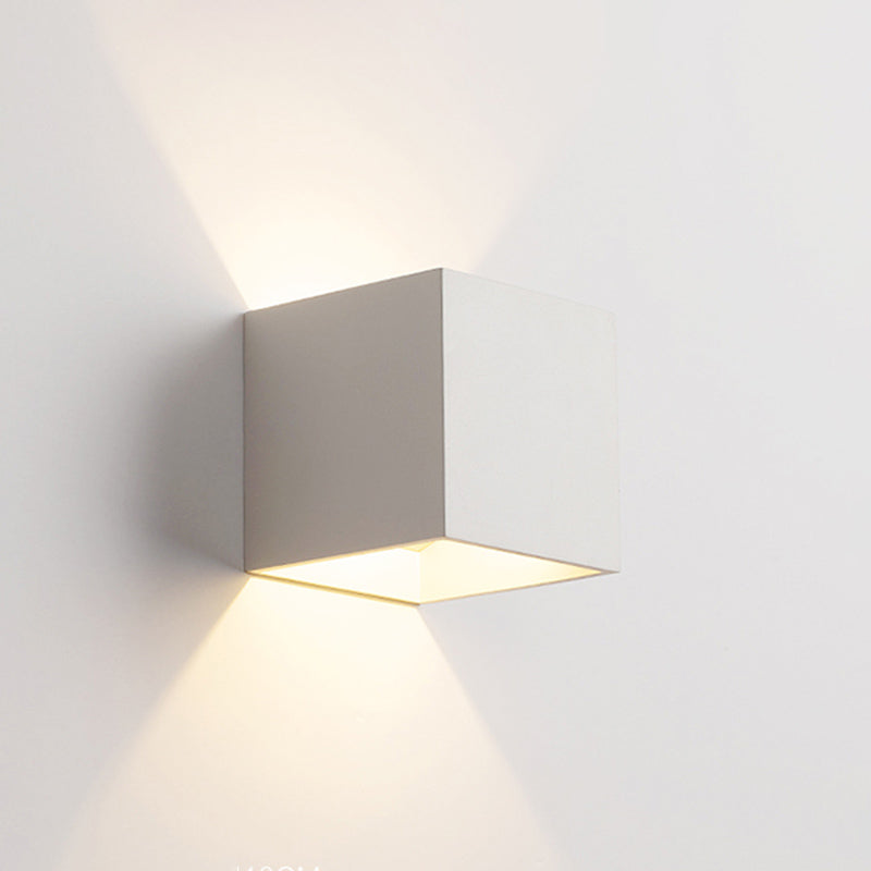 Lámparas de pared cuadradas de 4 "con sombra de vidrio con luces aplastas de pared contemporáneas en interiores