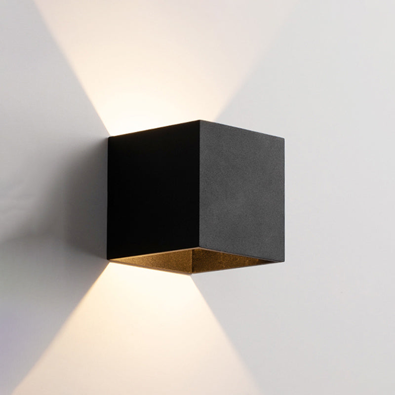 Lámparas de pared cuadradas de 4 "con sombra de vidrio con luces aplastas de pared contemporáneas en interiores