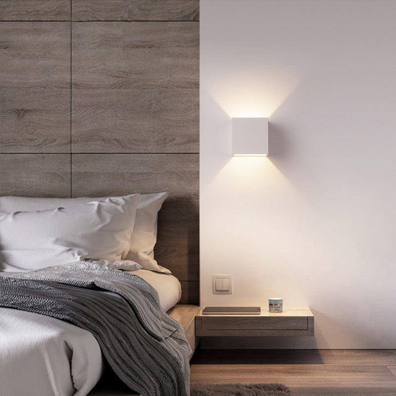 Lámparas de pared cuadradas de 4 "con sombra de vidrio con luces aplastas de pared contemporáneas en interiores