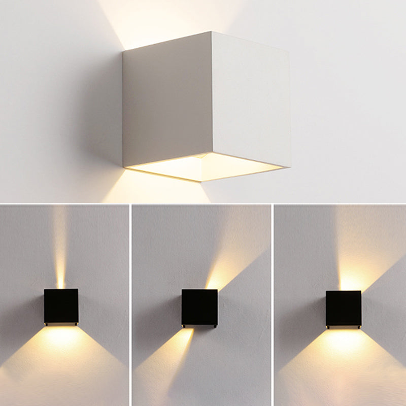 4 "vierkante wandlampen met glazen schaduw eigentijdse wand sconce lichten binnen