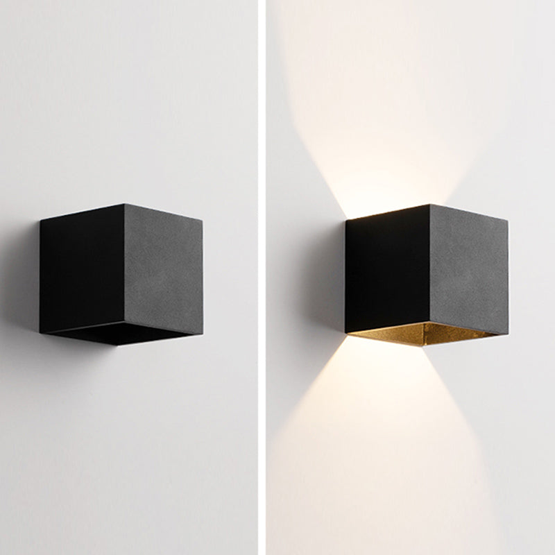 Lámparas de pared cuadradas de 4 "con sombra de vidrio con luces aplastas de pared contemporáneas en interiores