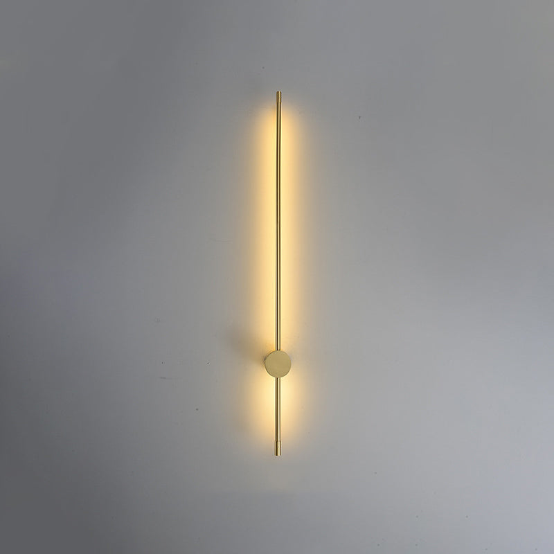 Modernist Style Thin-Line Wall Sconce Metal 1 Light Wall Lamp in Brass