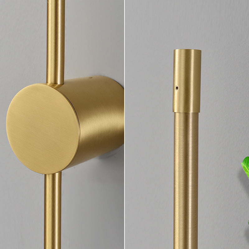 Modernist Style Thin-Line Wall Sconce Metal 1 Light Wall Lamp in Brass