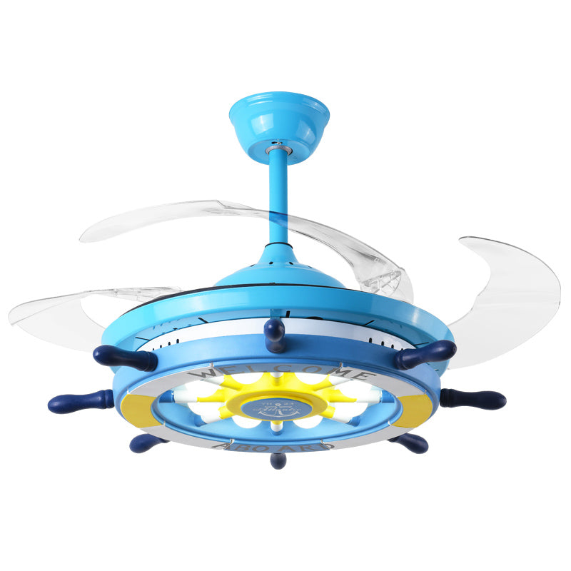 Intrekbare messen hanger ventilator licht kinderen metaal slaapkamer led semi -spoellicht