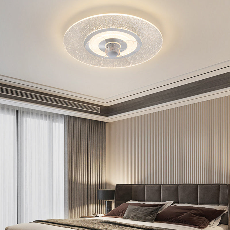 Weiße ultradünne Deckenventilator Leuchte Einfachheit Acryl LED Semi Flush Mount Light für Schlafzimmer