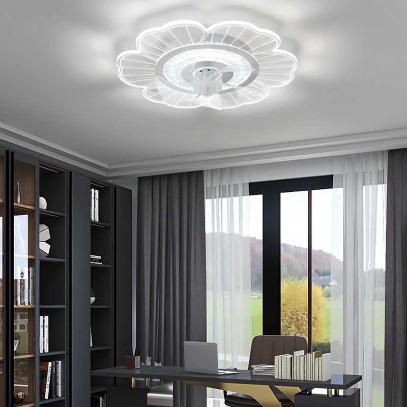 Weiße ultradünne Deckenventilator Leuchte Einfachheit Acryl LED Semi Flush Mount Light für Schlafzimmer