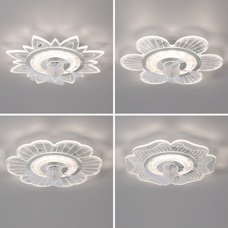 Weiße ultradünne Deckenventilator Leuchte Einfachheit Acryl LED Semi Flush Mount Light für Schlafzimmer