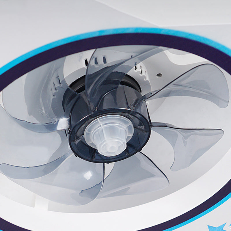 Cartoon vliegtuigvormige LED -plafondventilator Acryl Kinderkinderen Slaapkamer Semi -spoeling Mount verlichting