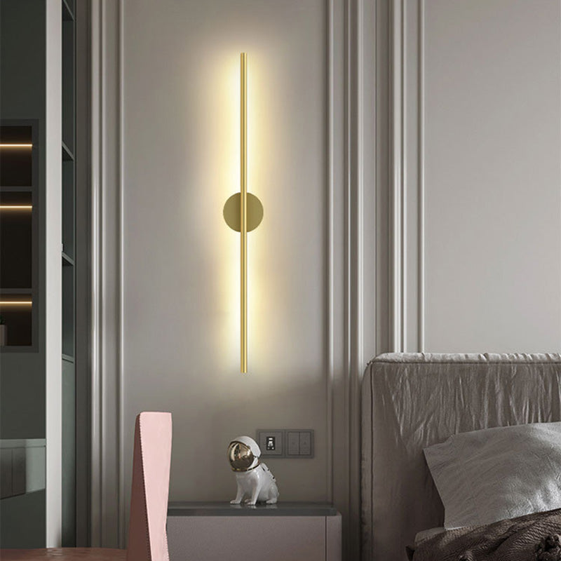 Gold 1 Light LED Wall Sconce Modern Acrylic Linear Wall Lighting for Living Room