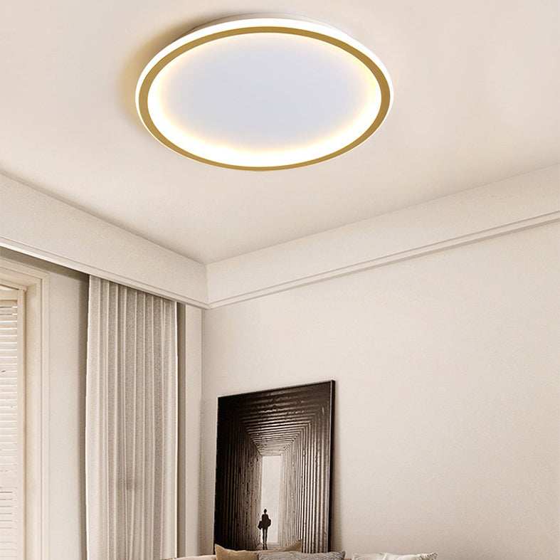 Modern Circolare Flush Light Metal e Acrylic Gold Led Surface Mount Massimale Luci per Living Room