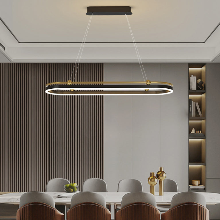 1 lumière ovale île Light moderne lustre moderne Metal Island Plafond Light