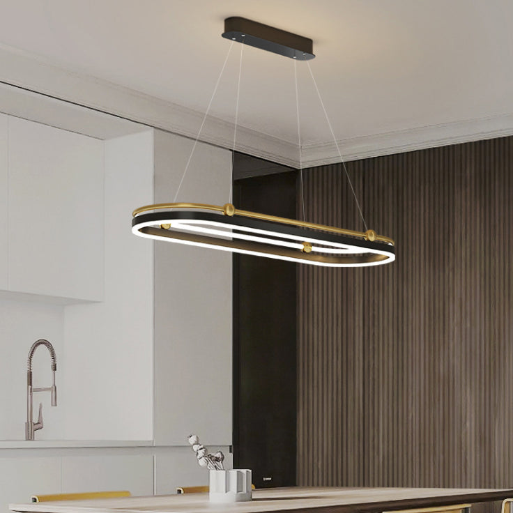 1 lumière ovale île Light moderne lustre moderne Metal Island Plafond Light