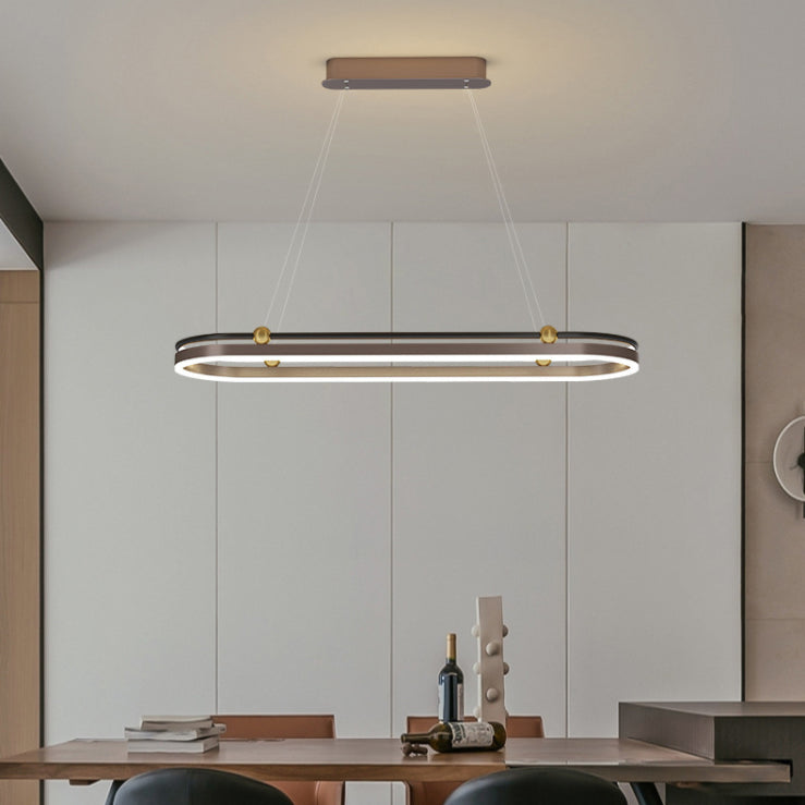 1 lumière ovale île Light moderne lustre moderne Metal Island Plafond Light