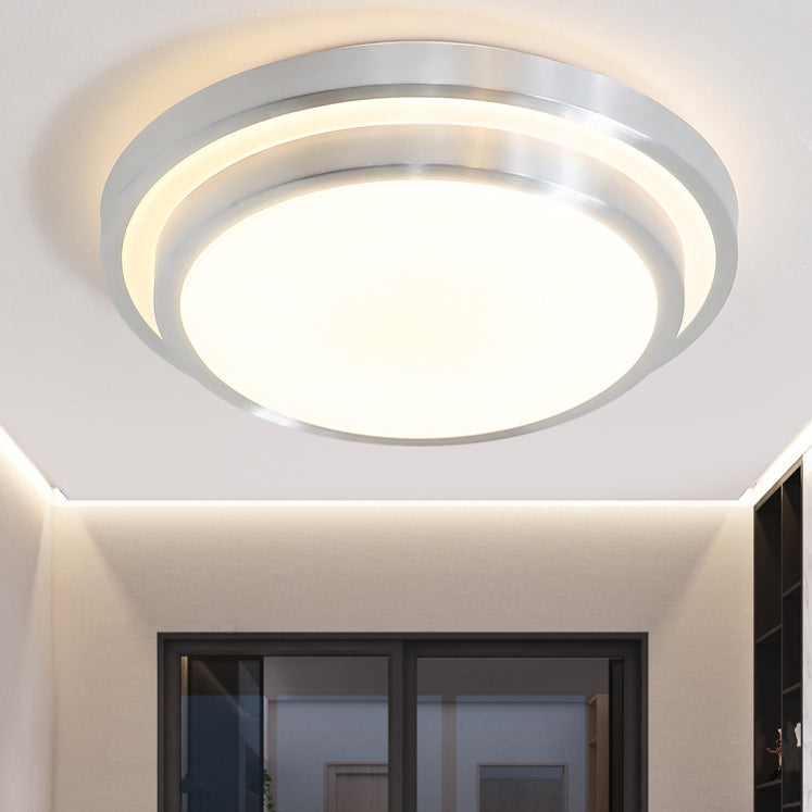 Style moderne aluminium LED encastré luminaire argent tambour encastré plafonnier