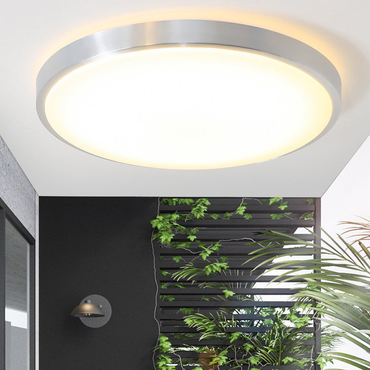 Style moderne aluminium LED encastré luminaire argent tambour encastré plafonnier