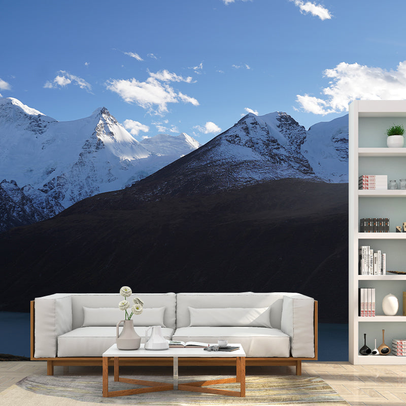 Snow Mountain Mural Modern Style Water Resistant Sitting Room Wall Covering