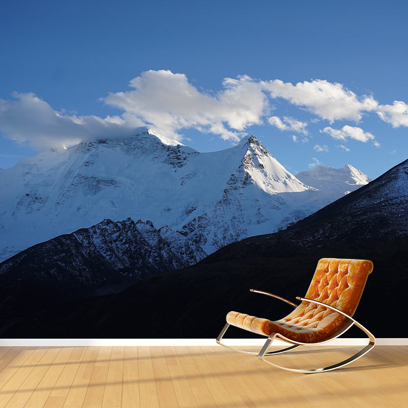 Snow Mountain Mural Modern Style Water Resistant Sitting Room Wall Covering