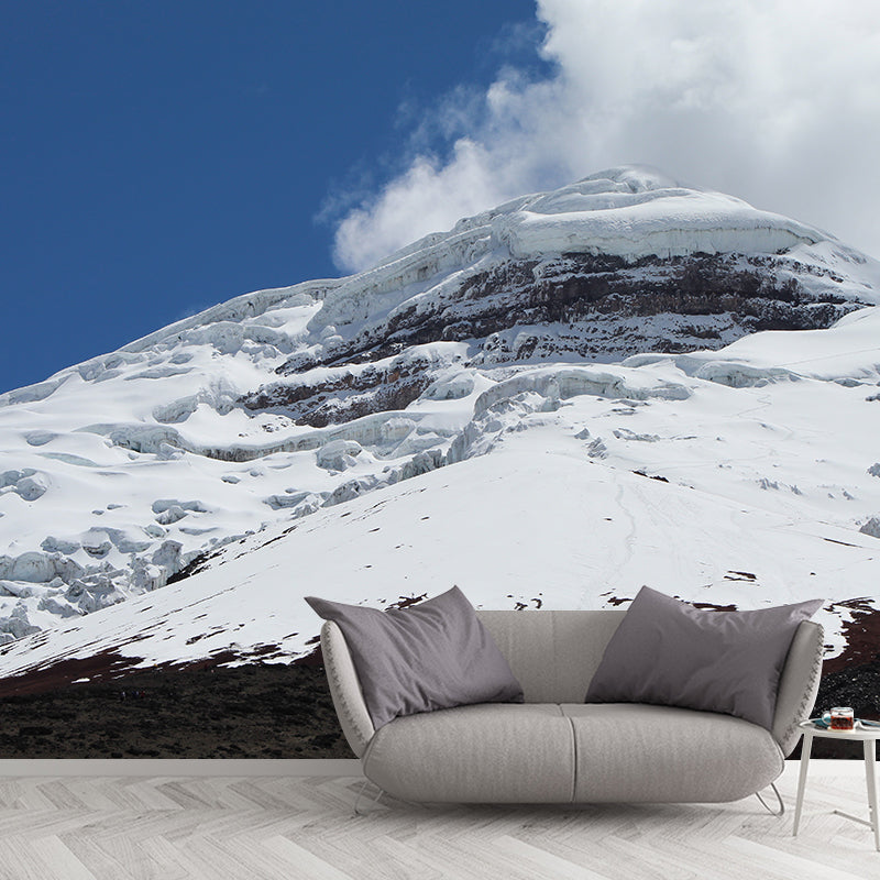 Snow Mountain Mural Modern Style Water Resistant Sitting Room Wall Covering