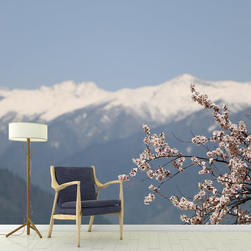 White Mountain Wall Paper Murals for Home Moisture Resistant, Personalised Size