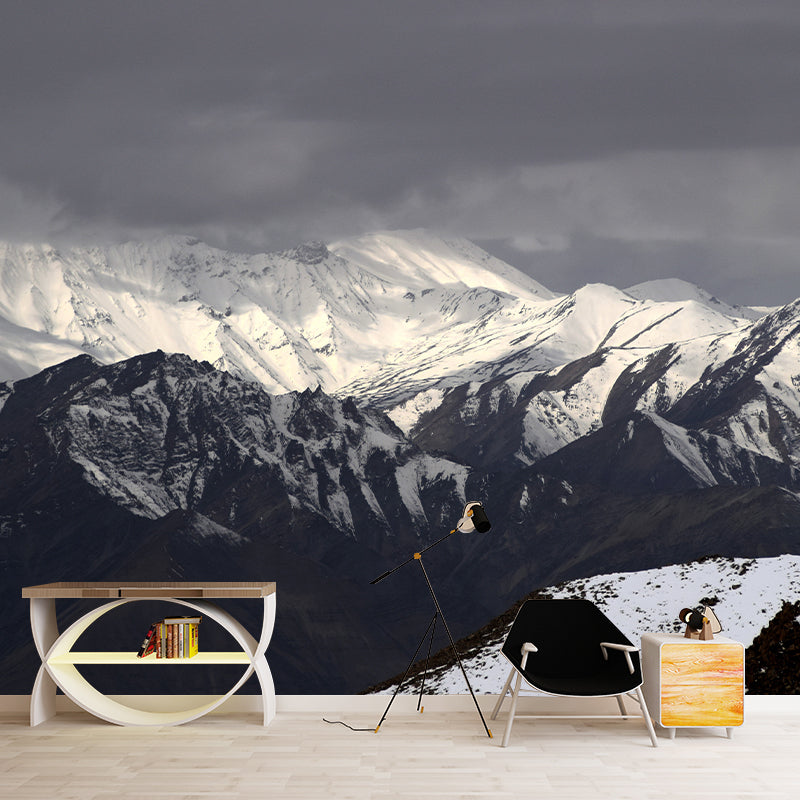 White Mountain Wall Paper Murals for Home Moisture Resistant, Personalised Size