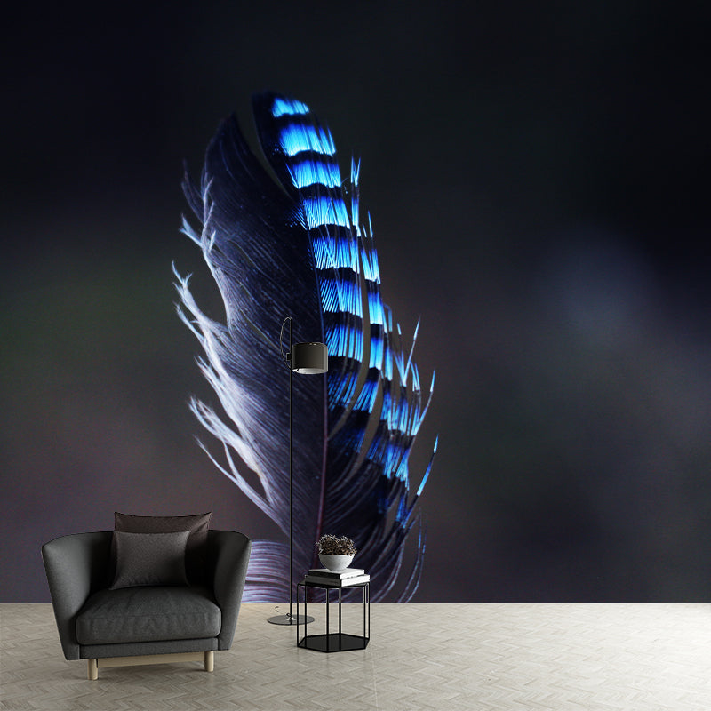 Minimalism Feather Mural Wallpaper Customized Wall Covering for Girls' Bedroom