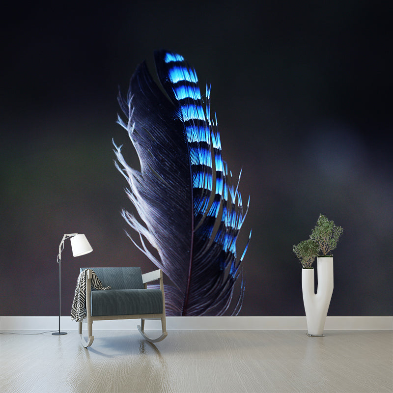 Minimalism Feather Mural Wallpaper Customized Wall Covering for Girls' Bedroom