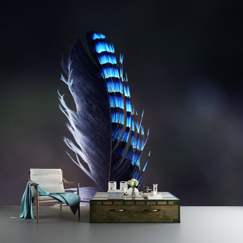 Minimalism Feather Mural Wallpaper Customized Wall Covering for Girls' Bedroom