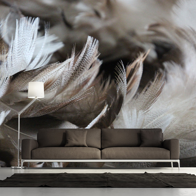 Light Feathers Wall Paper Murals for Girls' Bedroom, Personalized Size Available